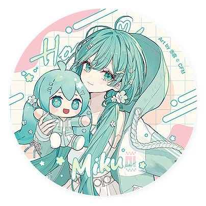 Character Vocal Series 01: Hatsune Miku Miku Hug Series Pinback Button: Flower Ver. 8 cm Umkarton (10) 4580828665811