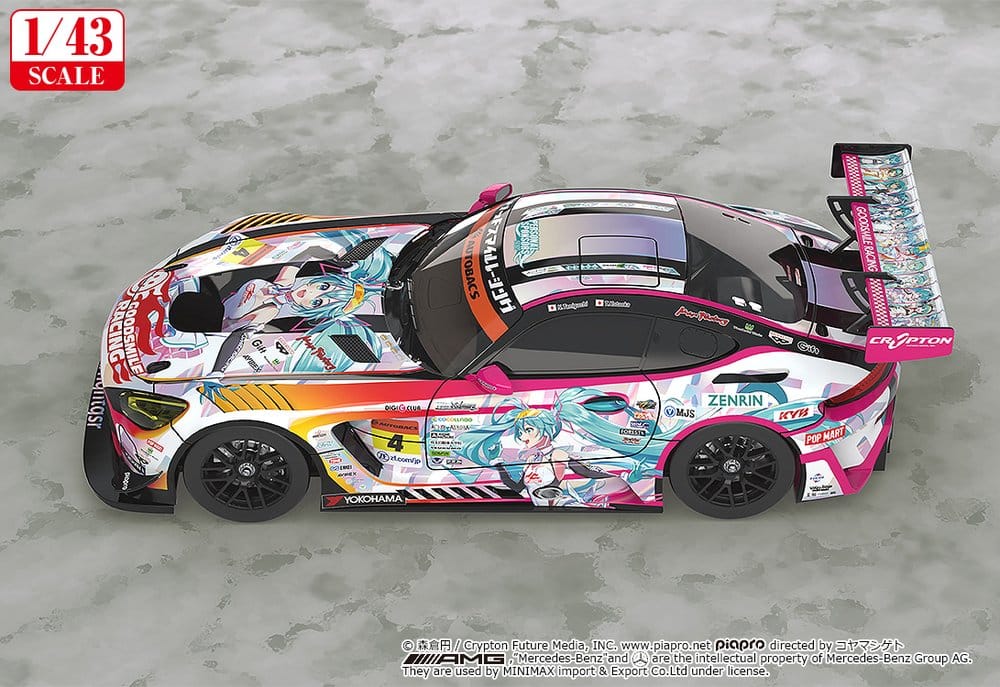 Hatsune Miku GT Project Vehicle 1/43 Good Smile Hatsune Miku AMG 2021 SUPER GT 100th Race Commemorative Ver. 11 cm 4570232585744