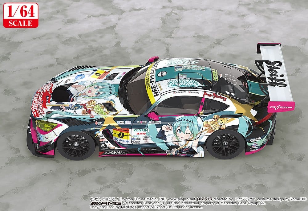 Hatsune Miku GT Project Vehicle 1/64 Good Smile Hatsune Miku AMG 2018 SUPER GT Ver. 7 cm 4570232585812