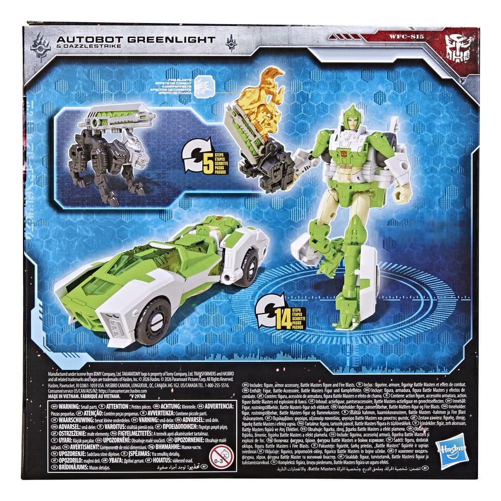 Transformers Generations War for Cybertron: Siege Deluxe Class Action Figure WFC-S15 Autobot Greenlight & Battle Masters Dazzlestrike 14 cm 5010996444400