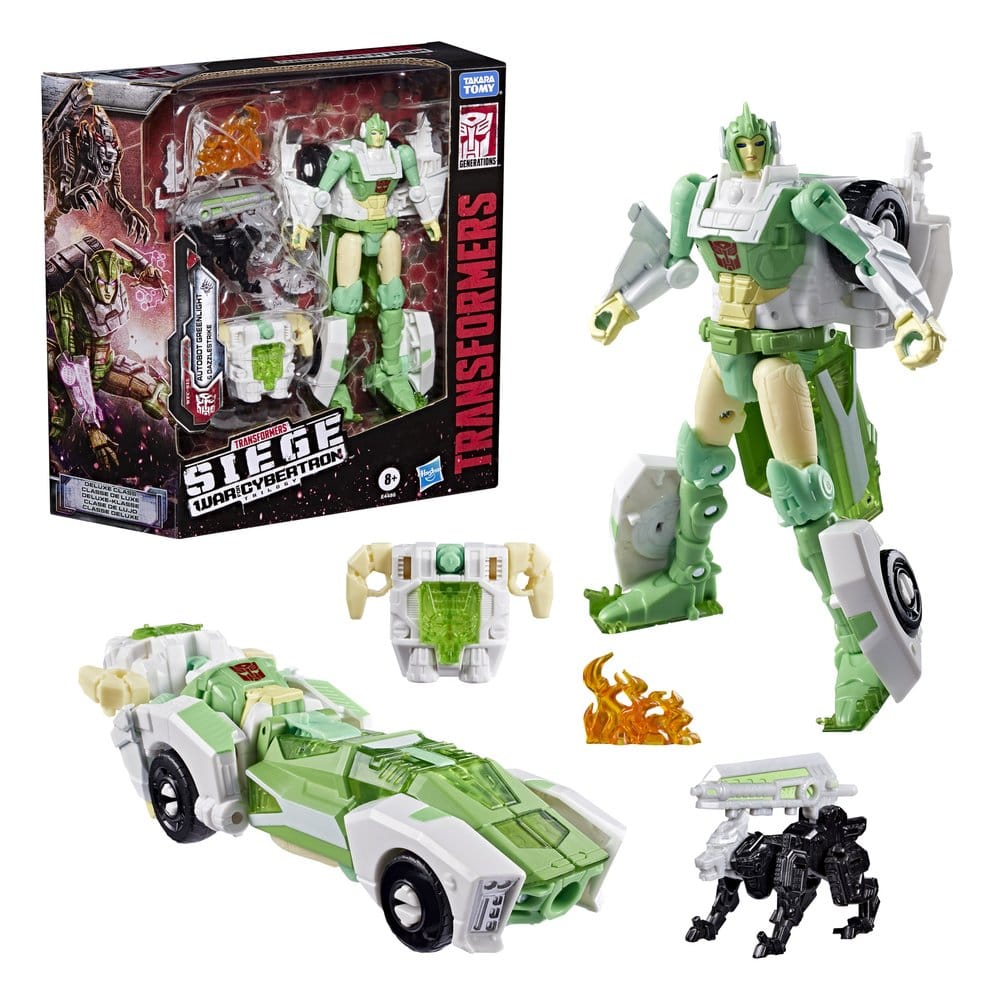 Transformers Generations War for Cybertron: Siege Deluxe Class Action Figure WFC-S15 Autobot Greenlight & Battle Masters Dazzlestrike 14 cm 5010996444400