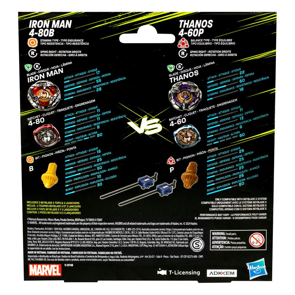 Beyblade X Marvel Collab Iron Man 4-80B vs. Thanos 4-60P 5010996264190
