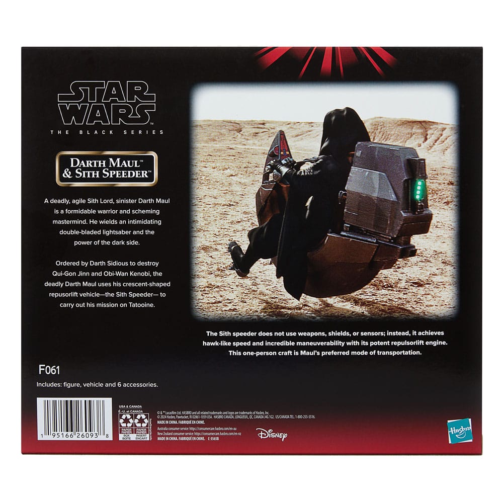 Star Wars Episode I Black Series Vehicle with Action Figure Darth Maul & Sith Speeder 25th Anniversary 5010996260857