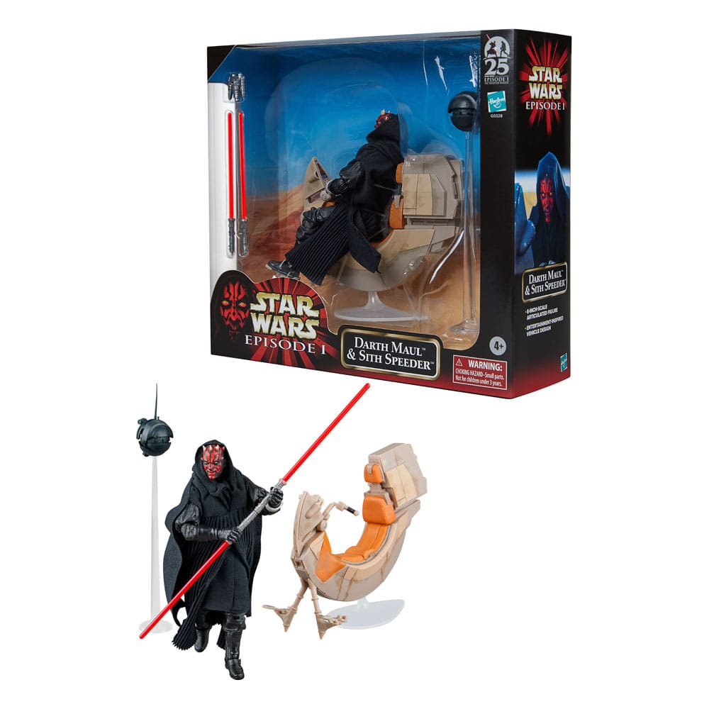 Star Wars Episode I Black Series Vehicle with Action Figure Darth Maul & Sith Speeder 25th Anniversary 5010996260857