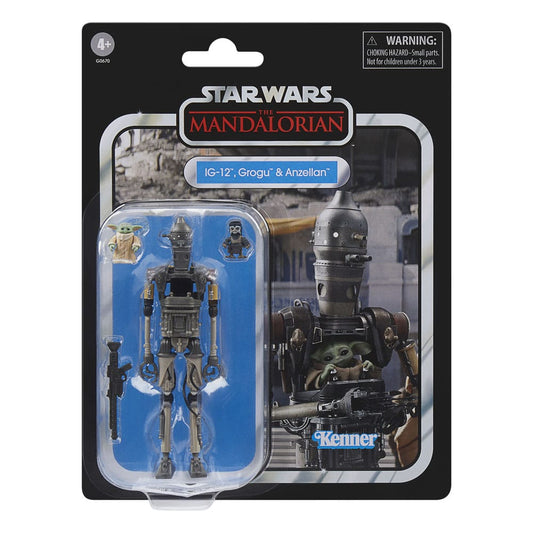 Star Wars: The Mandalorian Vintage Collection Action Figure 3-Pack IG-12, Grogu & Anzellan 10 cm 5010996292094