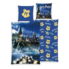 Harry Potter Duvet Set Blue 135 x 200 cm / 80 x 80 cm 4006891971074