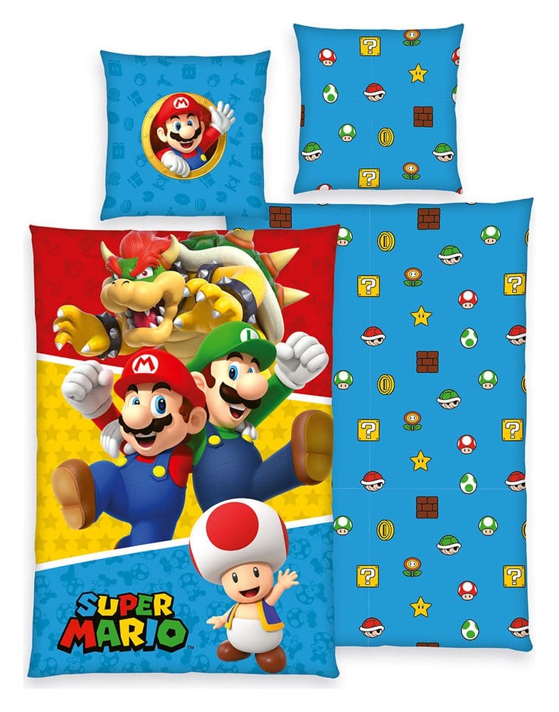 Pokémon Bed linen Super Mario (Mario, Luigi, Toad, Bowser) 135 x 200 cm 4070396004155