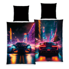 Young Collection bed linen Neon Cars 135 x 200 cm 4006891977229