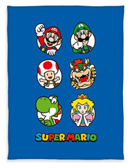 Super Mario Fleece Blanket blue 150 x 290 cm 4070396004193