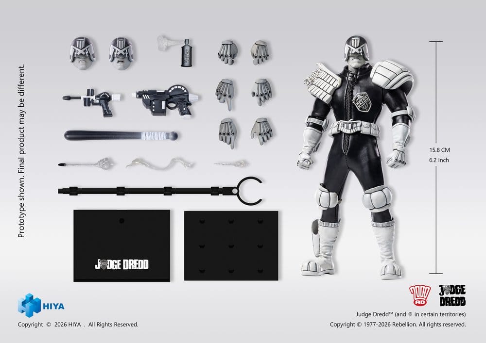 Judge Dredd Exquisite Super Action Figure 1/12 Judge Dredd Black & White Ver. 15 cm 6957534204869