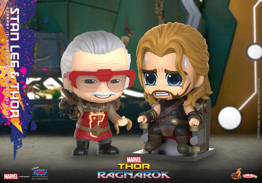Thor: Ragnarok Cosbaby (S) Mini Figures Stan Lee & Thor 10 cm 4895228604248