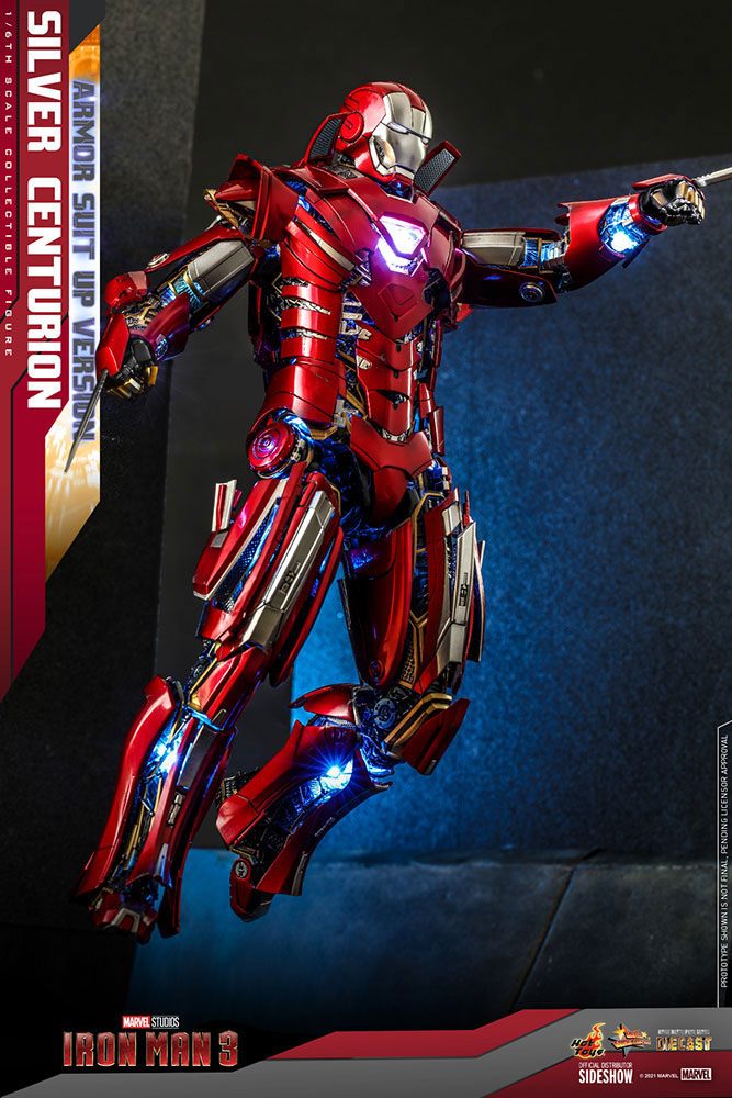 Iron Man 3 Movie Masterpiece Action Figure 1/6 Silver Centurion (Armor Suit Up Version) 32 cm 4895228609458