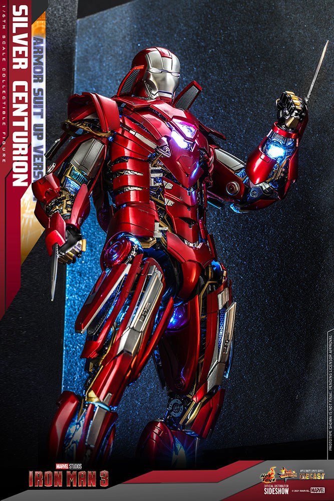 Iron Man 3 Movie Masterpiece Action Figure 1/6 Silver Centurion (Armor Suit Up Version) 32 cm 4895228609458