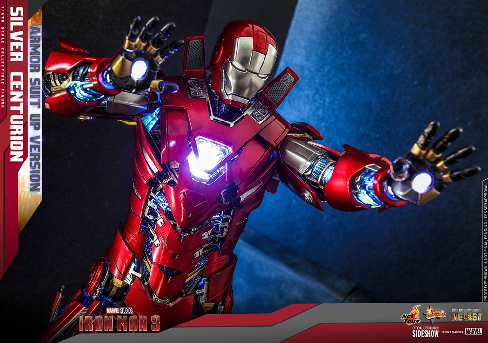 Iron Man 3 Movie Masterpiece Action Figure 1/6 Silver Centurion (Armor Suit Up Version) 32 cm 4895228609458