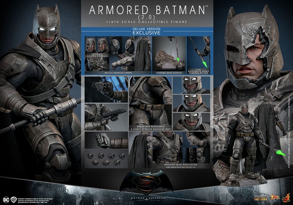 Batman v Superman: Dawn of Justice Movie Masterpiece Action Figure 1/6 Armored Batman 2.0 (Deluxe Version) 33 cm 4895228617606