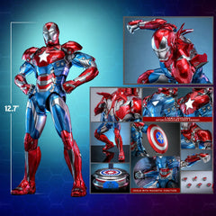 Marvel Comic Diecast Masterpiece Action Figure 1/6 Iron Patriot Hot Toys Exclusive 32 cm 913805