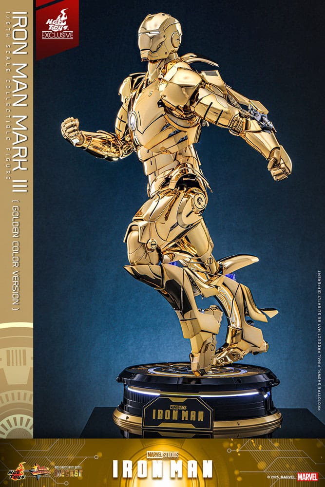 Iron Man Movie Masterpiece Diecast Action Figure 1/6 Iron Man Mark III (Gold Color Version) Hot Toys Exclusive 33 cm 4895228619273