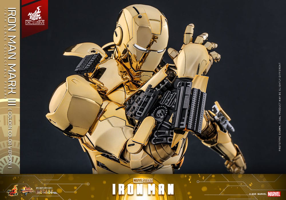 Iron Man Movie Masterpiece Diecast Action Figure 1/6 Iron Man Mark III (Gold Color Version) Hot Toys Exclusive 33 cm 4895228619273