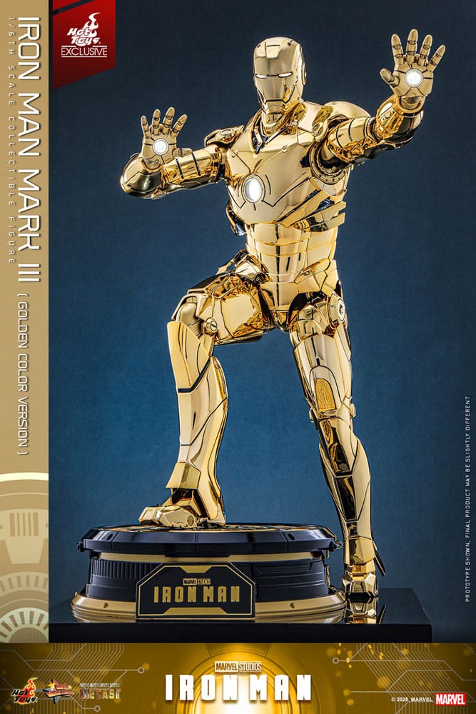 Iron Man Movie Masterpiece Diecast Action Figure 1/6 Iron Man Mark III (Gold Color Version) Hot Toys Exclusive 33 cm 4895228619273