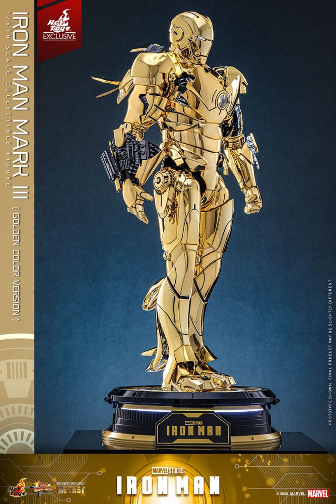 Iron Man Movie Masterpiece Diecast Action Figure 1/6 Iron Man Mark III (Gold Color Version) Hot Toys Exclusive 33 cm 4895228619273