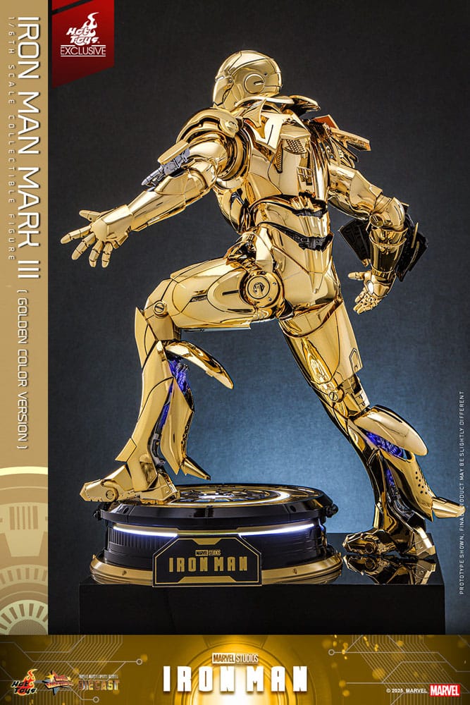 Iron Man Movie Masterpiece Diecast Action Figure 1/6 Iron Man Mark III (Gold Color Version) Hot Toys Exclusive 33 cm 4895228619273