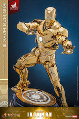 Iron Man Movie Masterpiece Diecast Action Figure 1/6 Iron Man Mark III (Gold Color Version) Hot Toys Exclusive 33 cm 913832