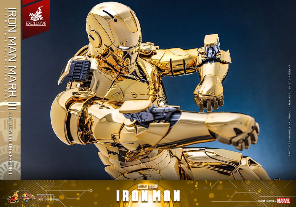 Iron Man Movie Masterpiece Diecast Action Figure 1/6 Iron Man Mark III (Gold Color Version) Hot Toys Exclusive 33 cm 4895228619273