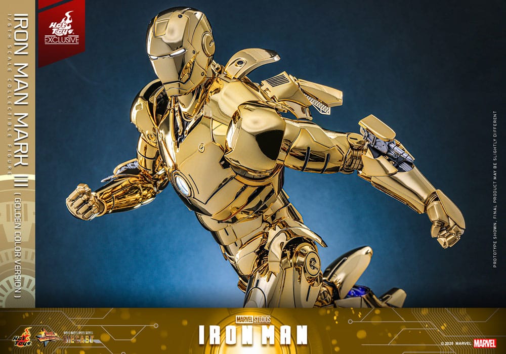 Iron Man Movie Masterpiece Diecast Action Figure 1/6 Iron Man Mark III (Gold Color Version) Hot Toys Exclusive 33 cm 4895228619273