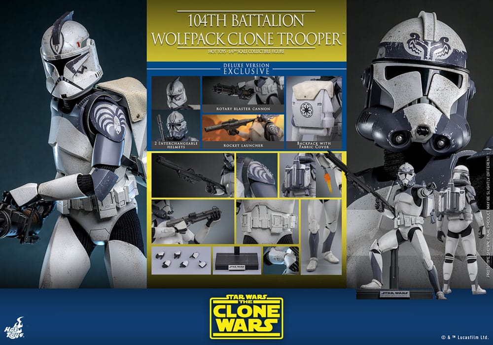 Star Wars The Clone Wars Action Figure 1/6 104th Battalion Wolfpack Clone Trooper Deluxe Version 30 cm 4895228620514