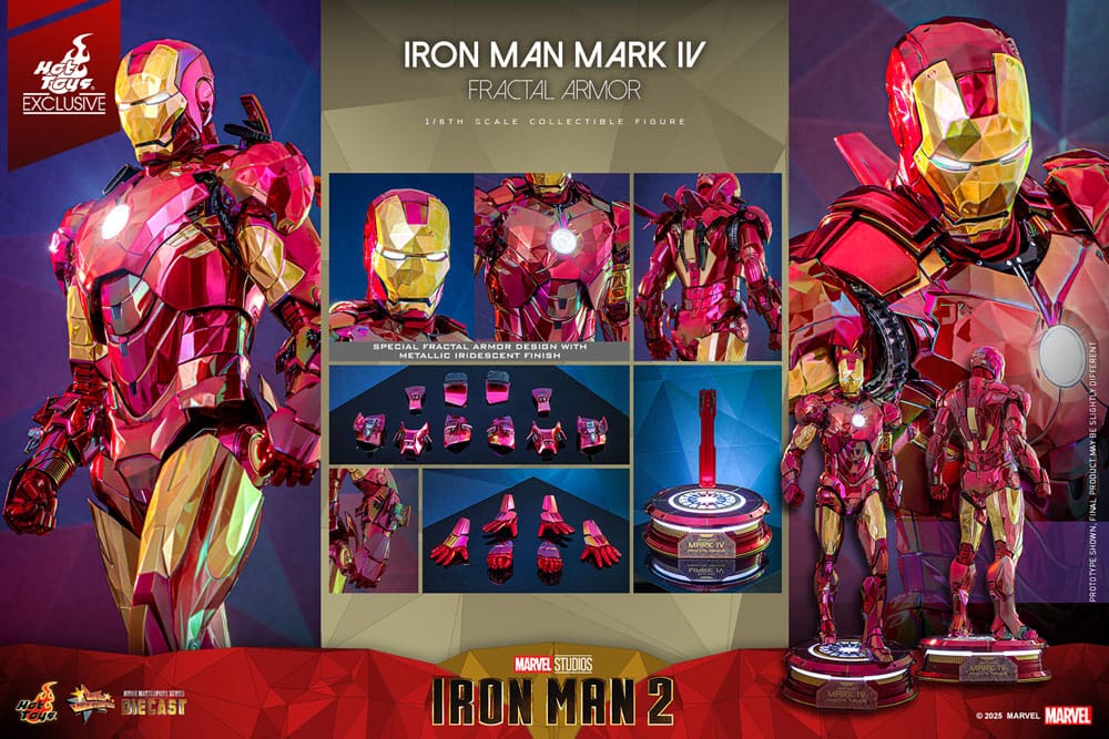 Iron Man Movie Masterpiece Diecast Action Figure 1/6 Iron Man Mark VI (Fractal Armor) Hot Toys Exclusive 33 cm 4895228620613