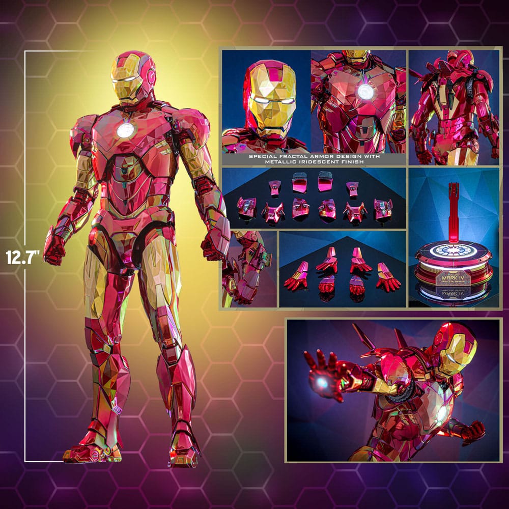 Iron Man Movie Masterpiece Diecast Action Figure 1/6 Iron Man Mark VI (Fractal Armor) Hot Toys Exclusive 33 cm 4895228620613