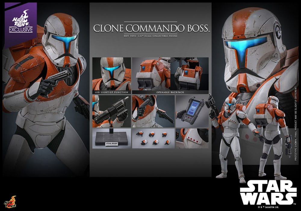 Star Wars: The Clone Wars Action Figure 1/6 Clone Commando Boss Hot Toys Exclusive 30 cm 4895228620972