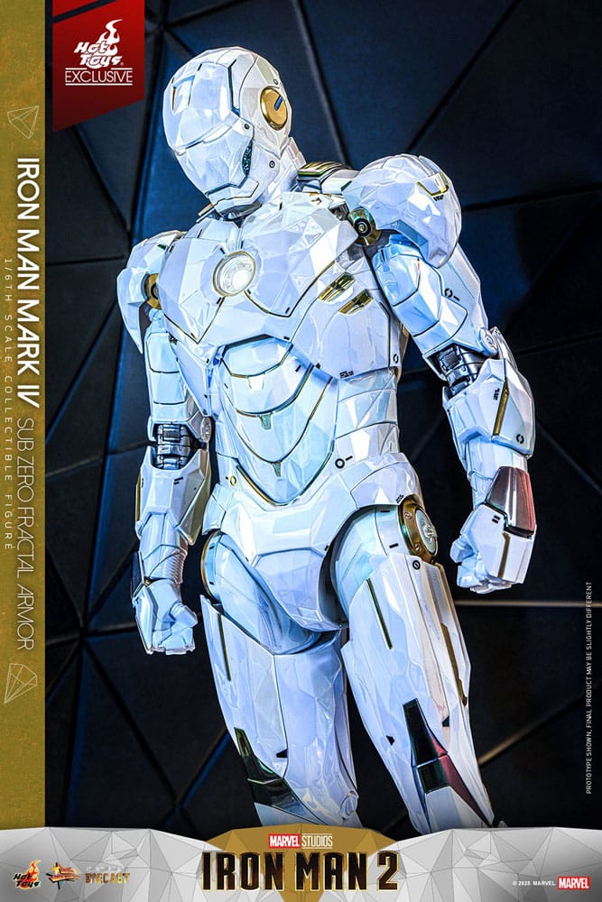 Iron Man 2 Movie Masterpiece Diecast Action Figure 1/6 Iron Man Mark IV (Sub-Zero Fractal Armor) Hot Toys Exclusive 33 cm 4895228622815