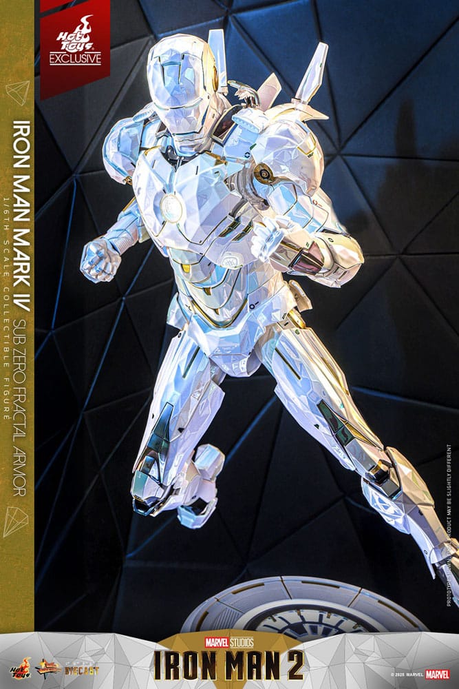 Iron Man 2 Movie Masterpiece Diecast Action Figure 1/6 Iron Man Mark IV (Sub-Zero Fractal Armor) Hot Toys Exclusive 33 cm 4895228622815