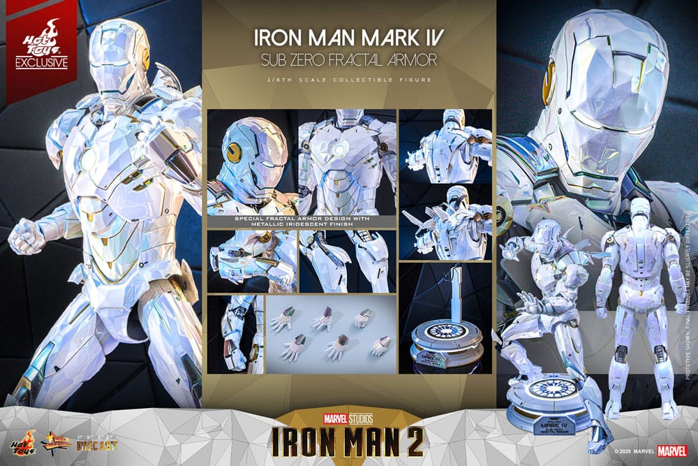 Iron Man 2 Movie Masterpiece Diecast Action Figure 1/6 Iron Man Mark IV (Sub-Zero Fractal Armor) Hot Toys Exclusive 33 cm 4895228622815