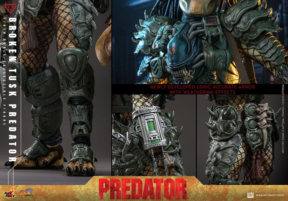 Alien vs. Predator Comic Masterpiece Action Figure 1/6 Broken Tusk Predator 35 cm 4895228623423