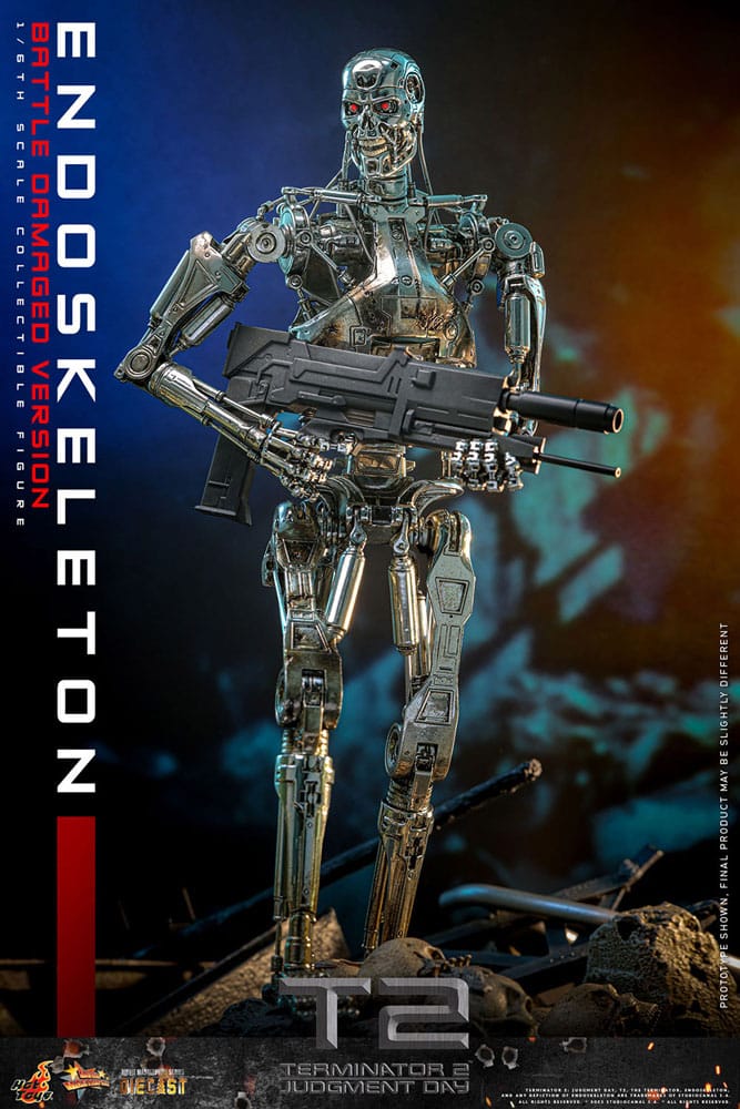 Terminator 2: Judgment Day Movie Masterpiece Die-cast  Action Figure 1/6 Endoskeleton (Battle Damaged Version) 31 cm 4895228623454