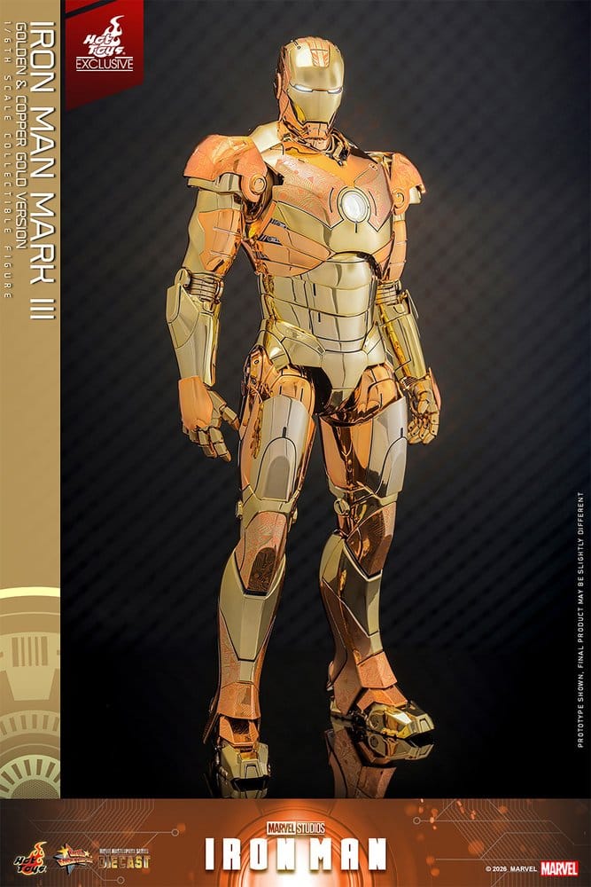 Iron Man Movie Masterpiece Diecast Action Figure 1/6 Iron Man Mark III (Golden & Copper Gold Version) Hot Toys Exclusive 33 cm 915134