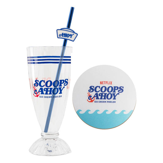 Stranger Things Milkshake Glass Set Scoops Ahoy 4895205617728
