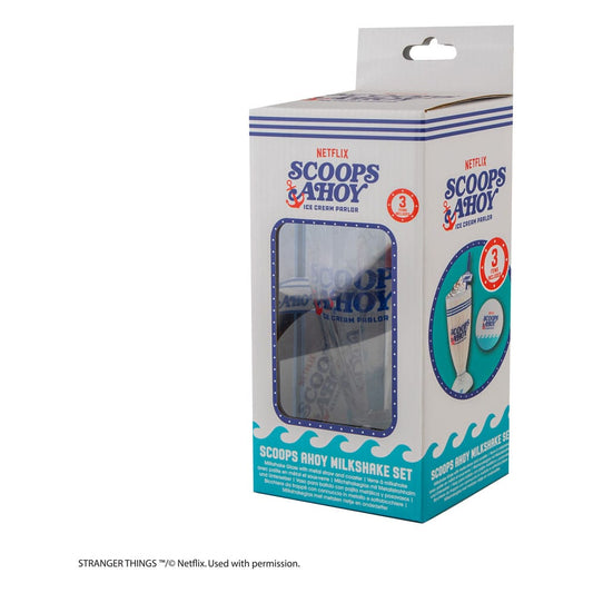 Stranger Things Milkshake Glass Set Scoops Ahoy 4895205617728