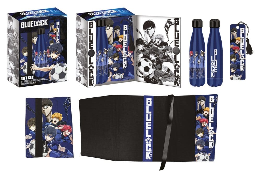 Bluelock Steel Bottle, Sticker, Book Cover Gift Set Blue 5904209613342