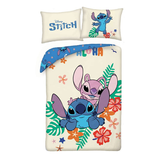 Lilo & Stitch Duvet Set Stitch & Angel Flowers 140 x 200 cm / 70 x 90 cm   5904209609031