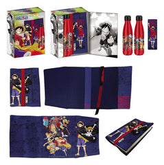 One Piece Steel Bottle, Sticker, Book Cover Gift Set Blue 5904209613328