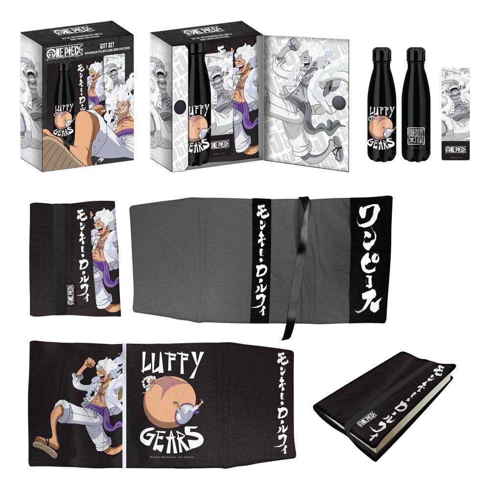 One Piece Steel Bottle, Sticker, Book Cover Gift Set Luffy Gears 5904209613267