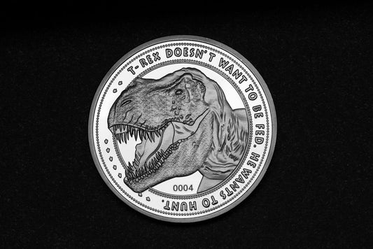 Jurassic Park Collectable Coin 25th Anniversary T-Rex Silver Edition 5060242659775
