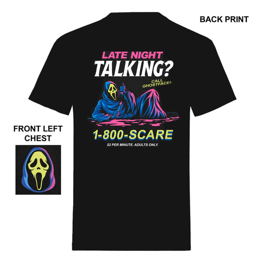 Scream T-Shirt Ghost Face Late Night Talking  Size S 5055917648062