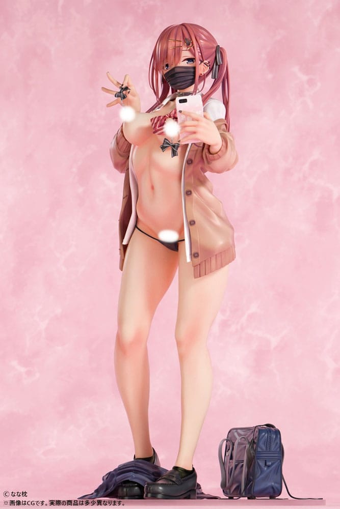 Original Character Statue 1/5 Red-Haired Gyaru-Chan Mask Ver.  Illustration by Nanamakura 29 cm 4589607799723