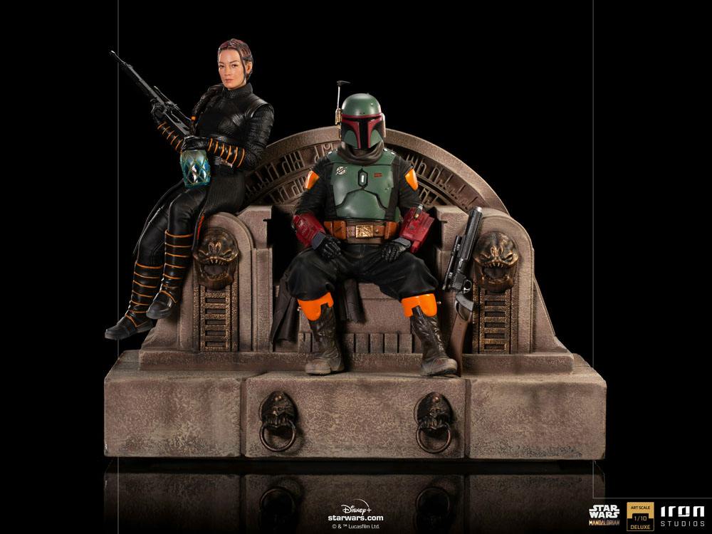 Star Wars The Mandalorian Deluxe Art Scale Statue 1/10 Boba Fett & Fennec on Throne 23 cm 0609963128105