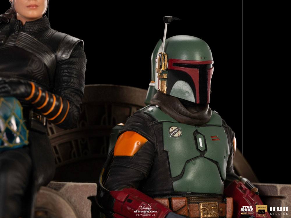 Star Wars The Mandalorian Deluxe Art Scale Statue 1/10 Boba Fett & Fennec on Throne 23 cm 0609963128105