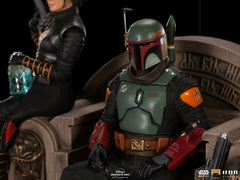 Star Wars The Mandalorian Deluxe Art Scale Statue 1/10 Boba Fett & Fennec on Throne 23 cm 0609963128105